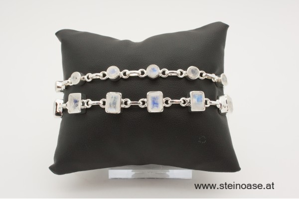 Armband Silber & Mondstein rechteckig